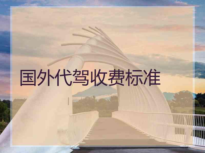 国外代驾收费标准