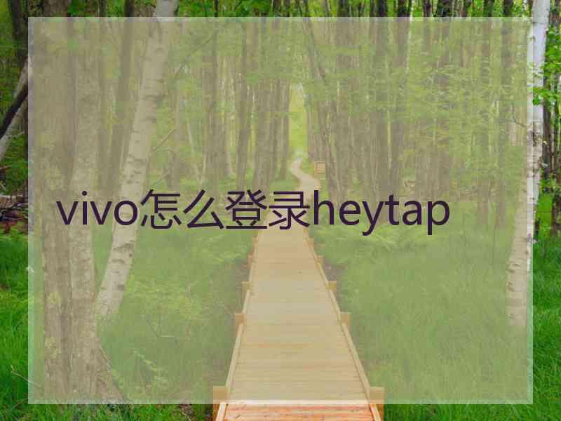 vivo怎么登录heytap