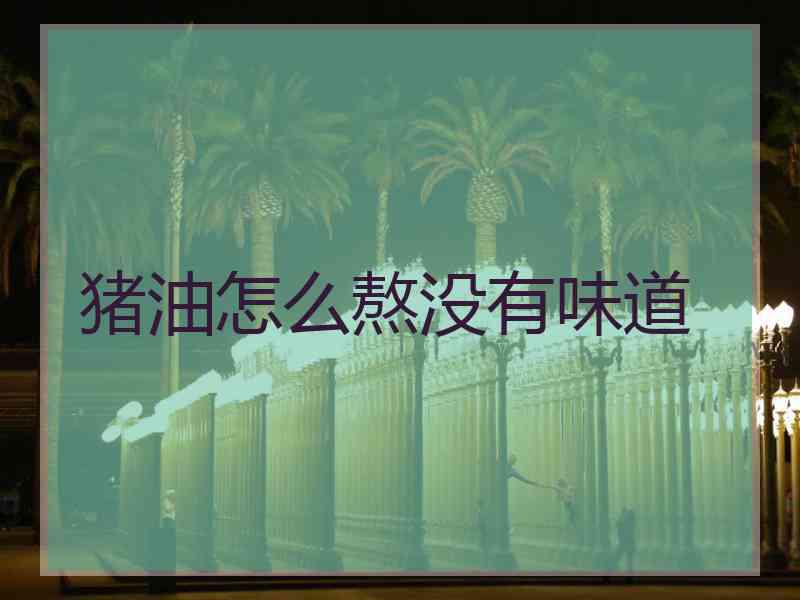 猪油怎么熬没有味道