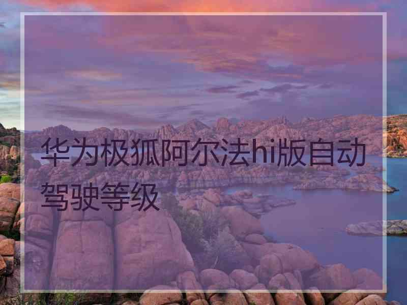 华为极狐阿尔法hi版自动驾驶等级