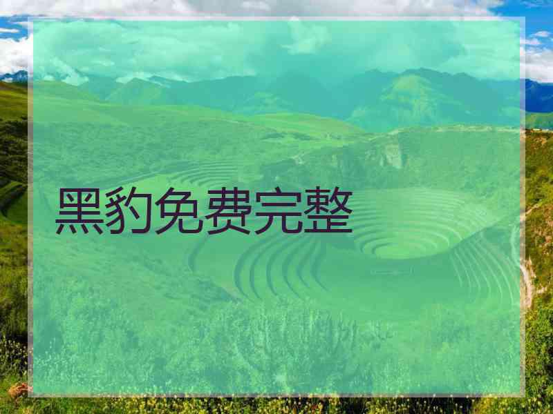 黑豹免费完整
