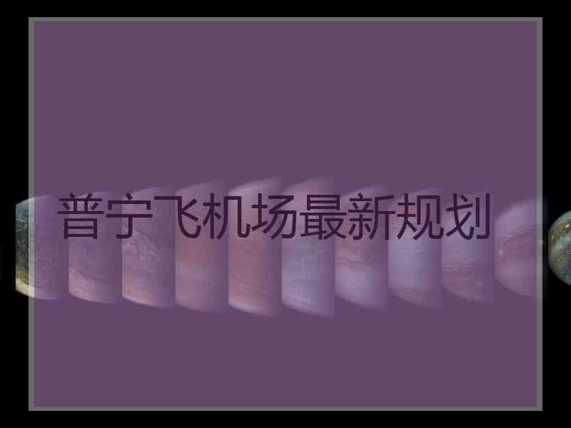 普宁飞机场最新规划