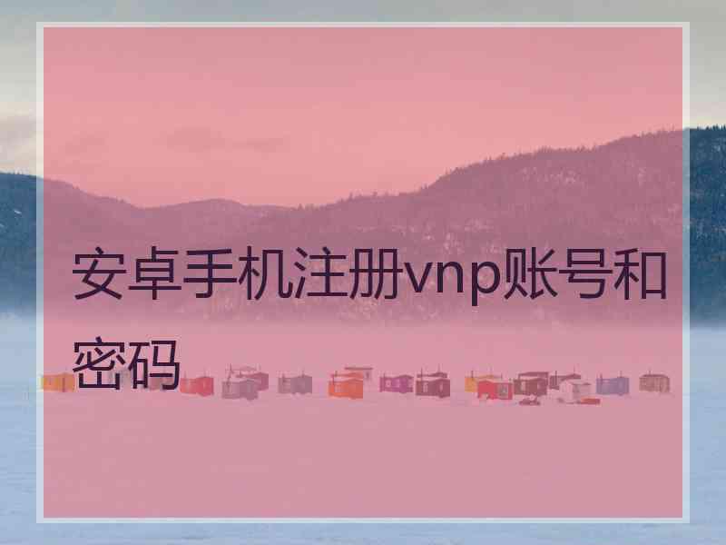 安卓手机注册vnp账号和密码
