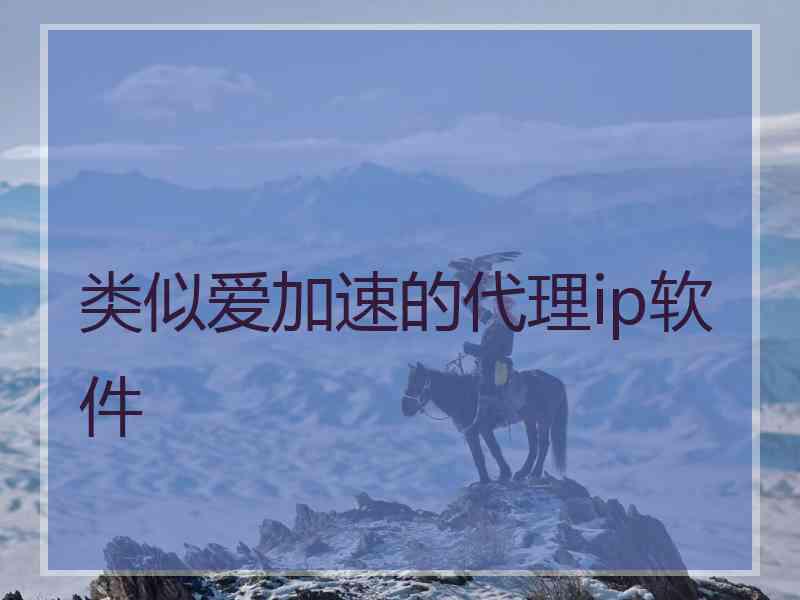 类似爱加速的代理ip软件