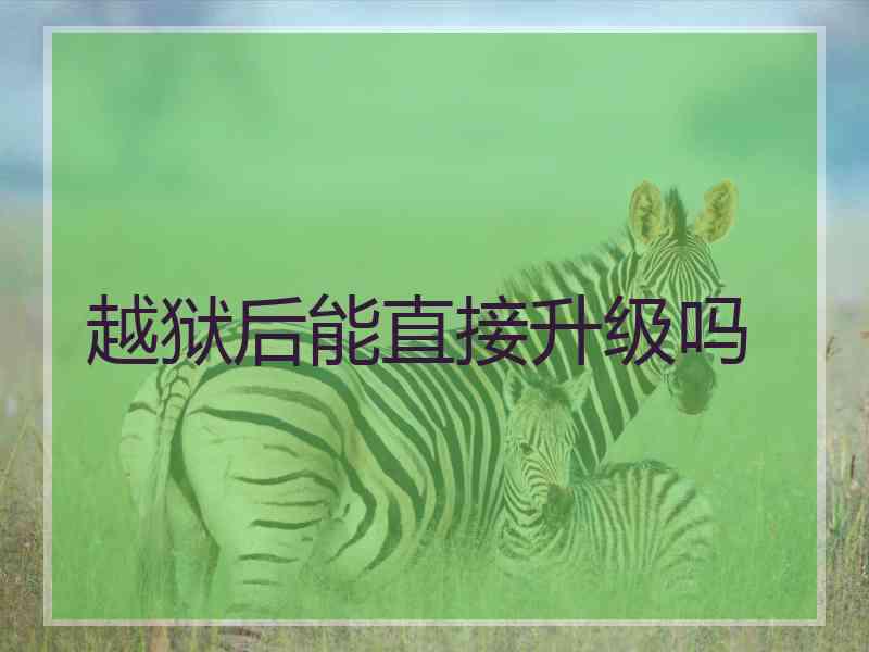 越狱后能直接升级吗