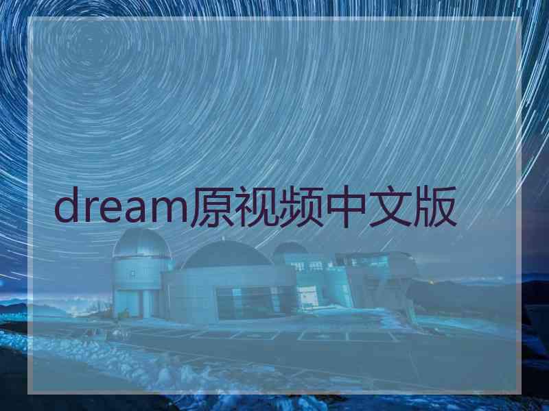 dream原视频中文版