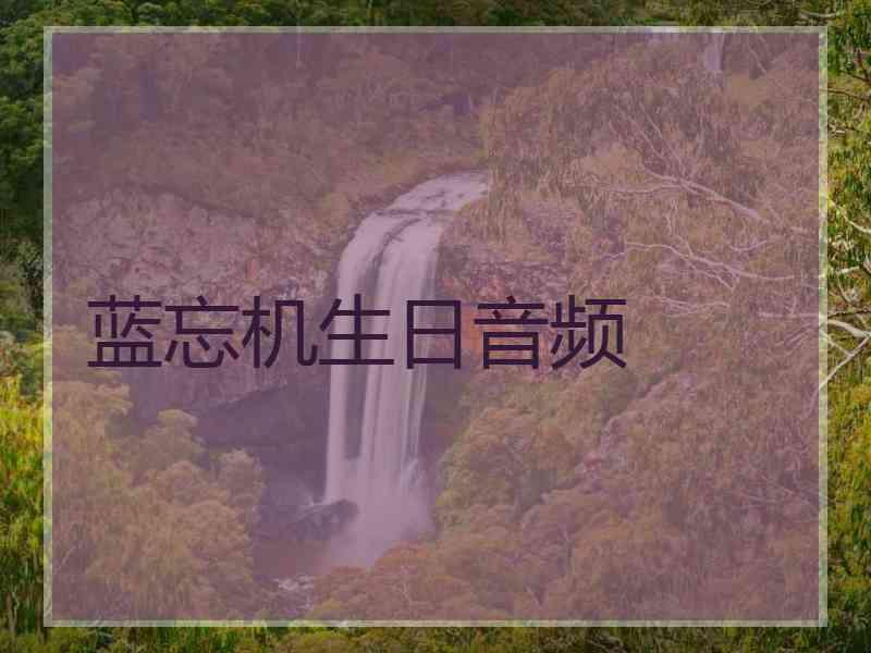 蓝忘机生日音频
