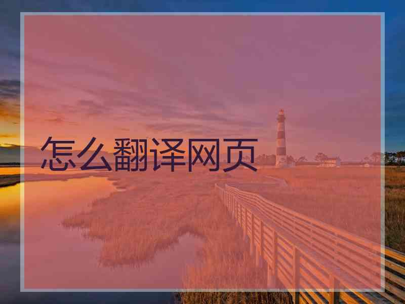 怎么翻译网页
