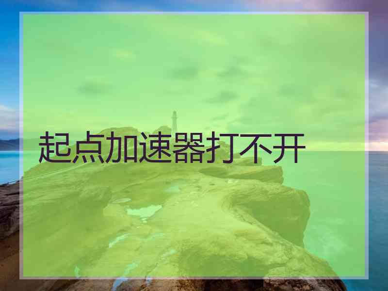 起点加速器打不开