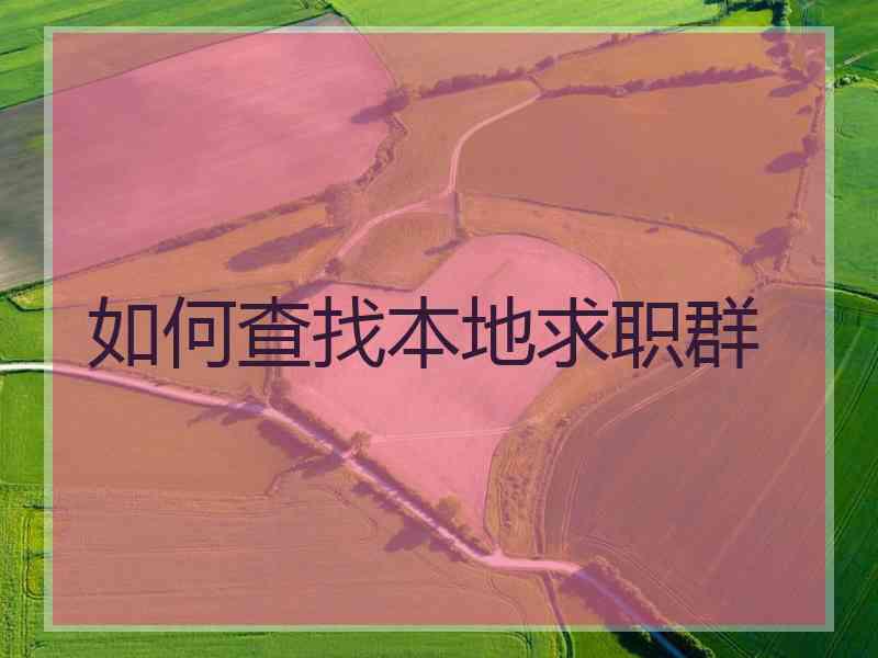 如何查找本地求职群