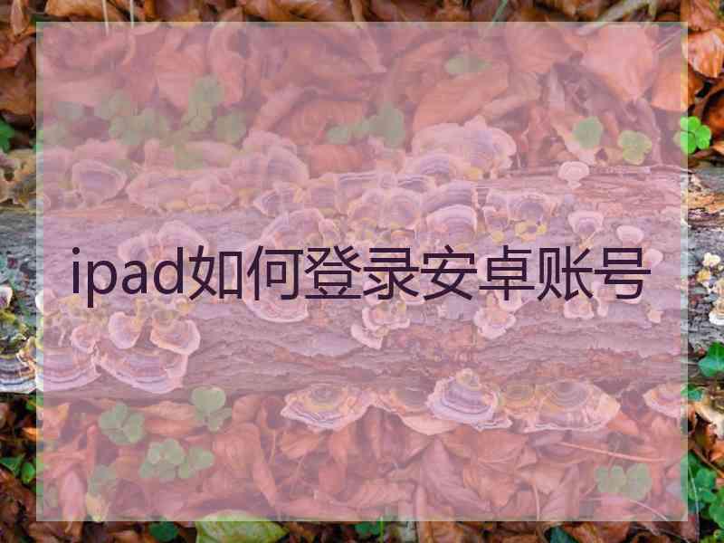 ipad如何登录安卓账号