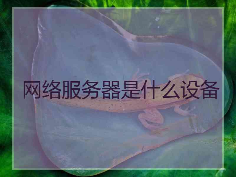 网络服务器是什么设备