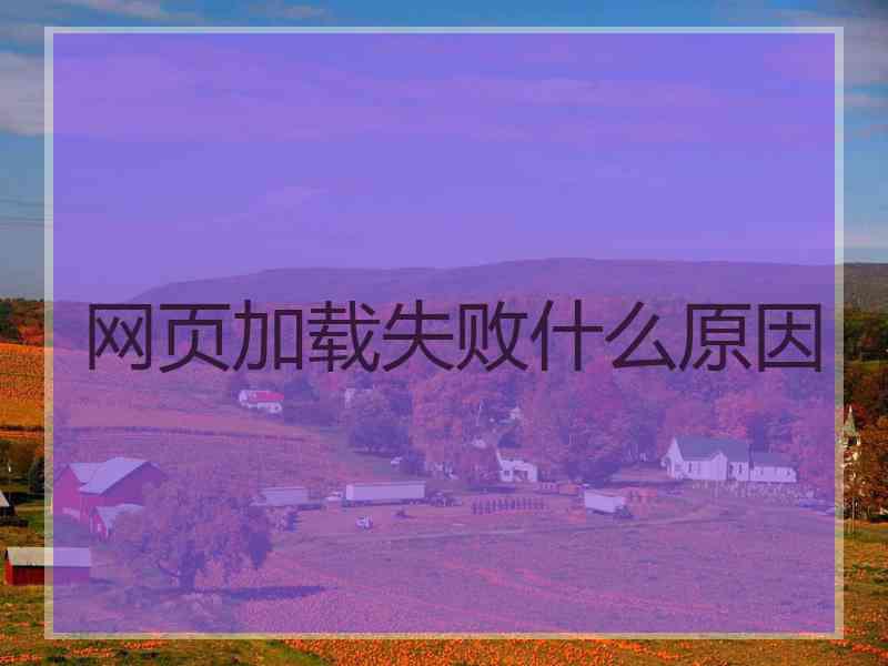 网页加载失败什么原因