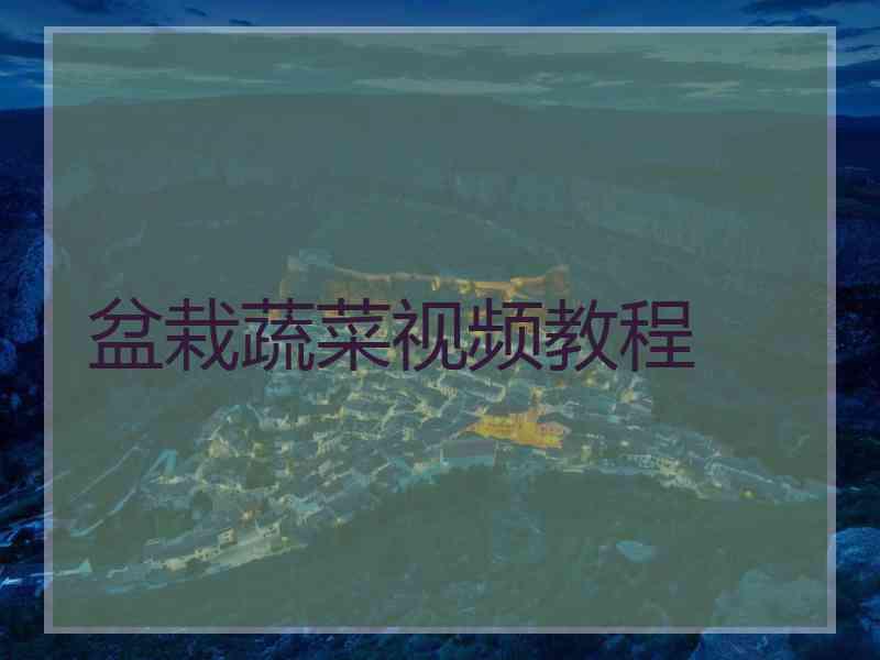 盆栽蔬菜视频教程