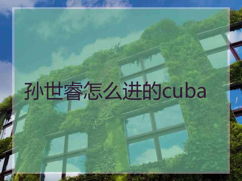 孙世睿怎么进的cuba