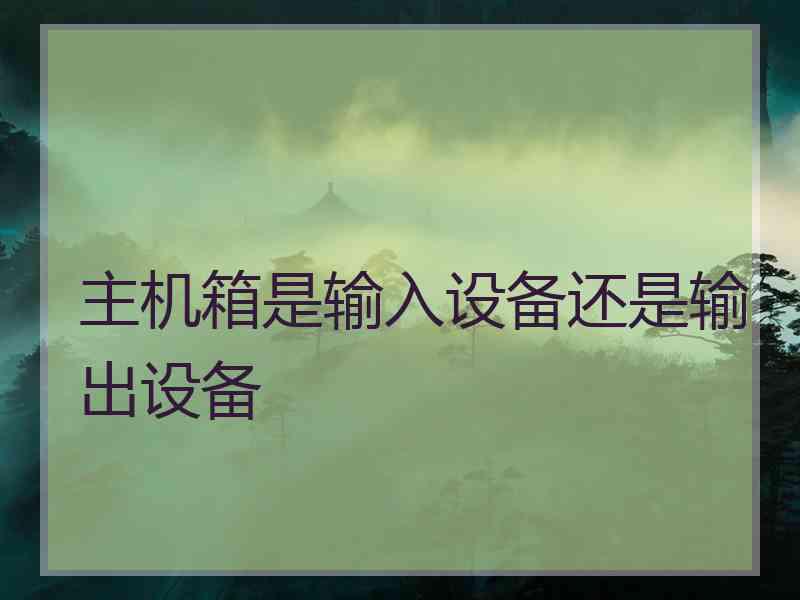 主机箱是输入设备还是输出设备
