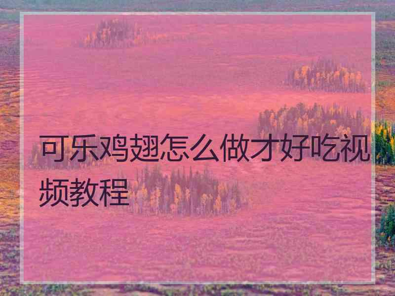 可乐鸡翅怎么做才好吃视频教程