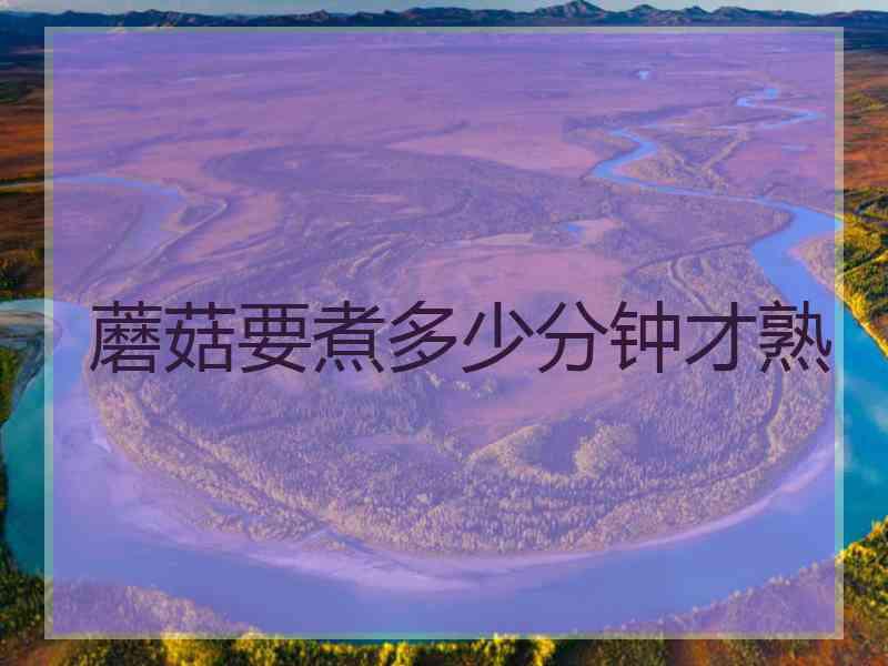 蘑菇要煮多少分钟才熟