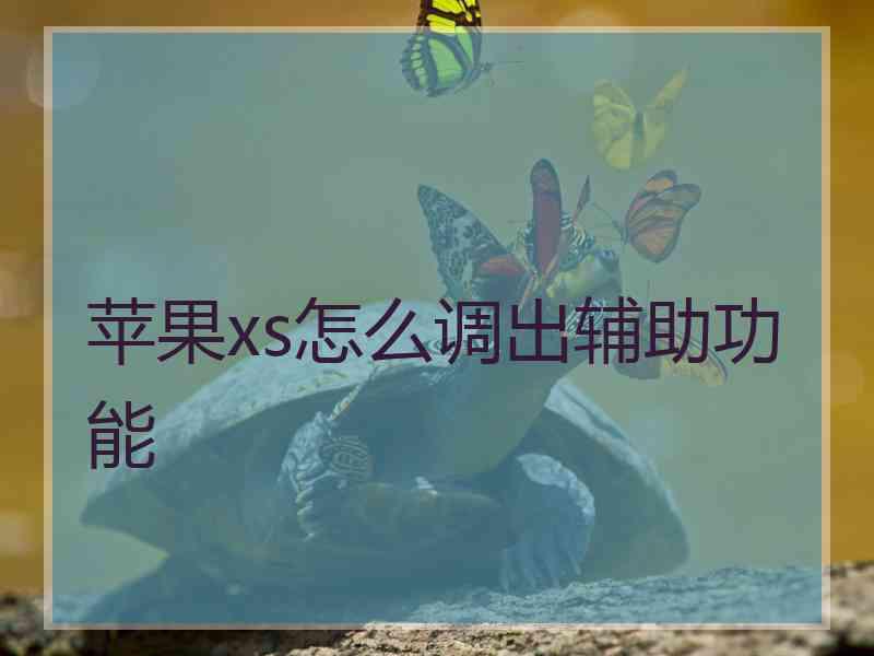 苹果xs怎么调出辅助功能