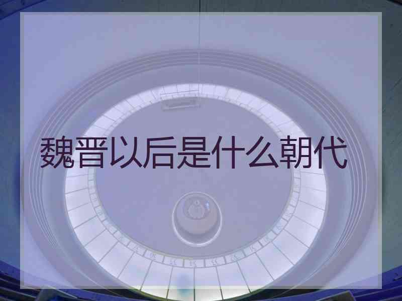 魏晋以后是什么朝代