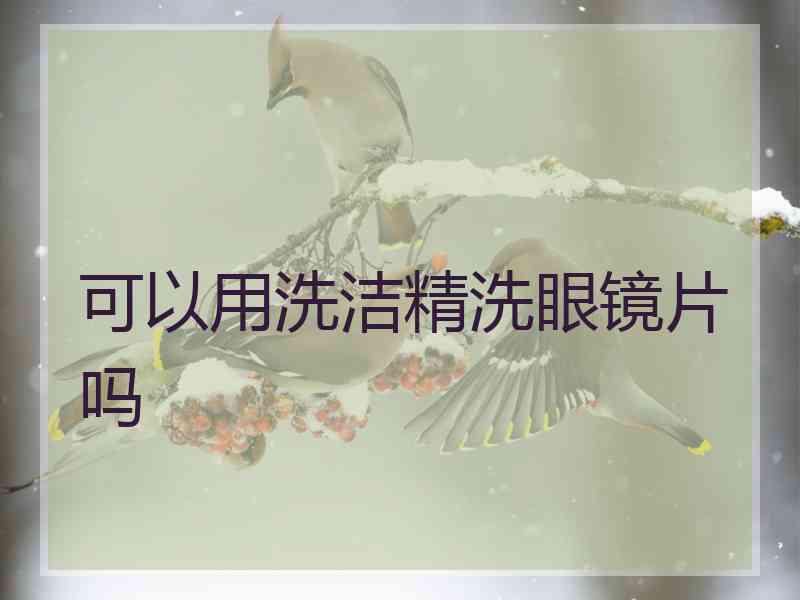 可以用洗洁精洗眼镜片吗