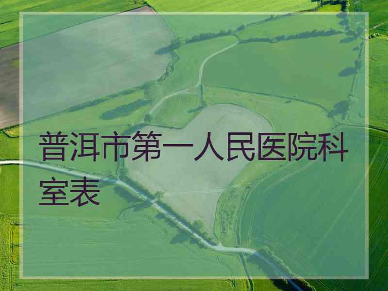 普洱市第一人民医院科室表