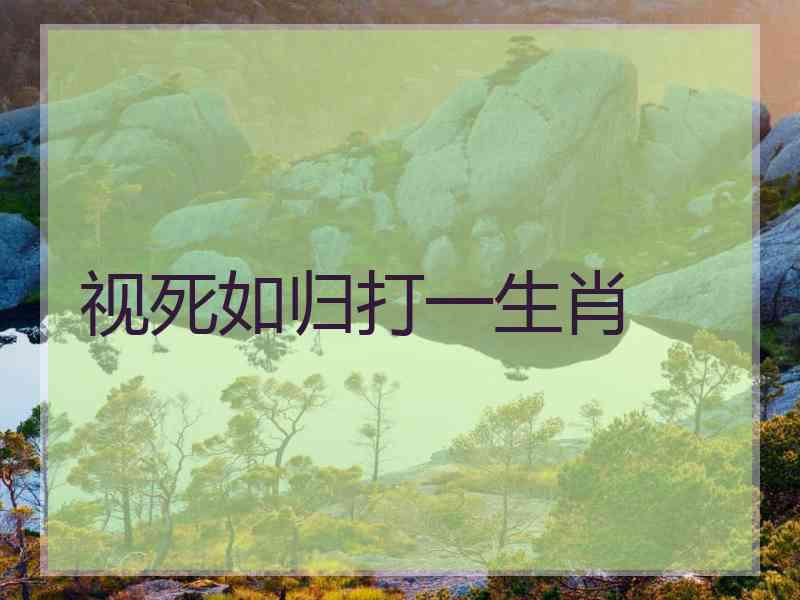 视死如归打一生肖