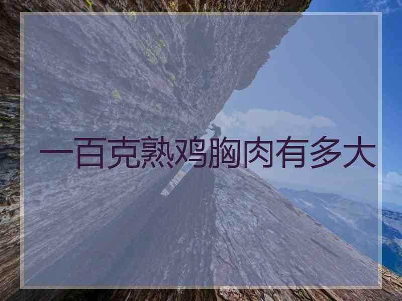 一百克熟鸡胸肉有多大