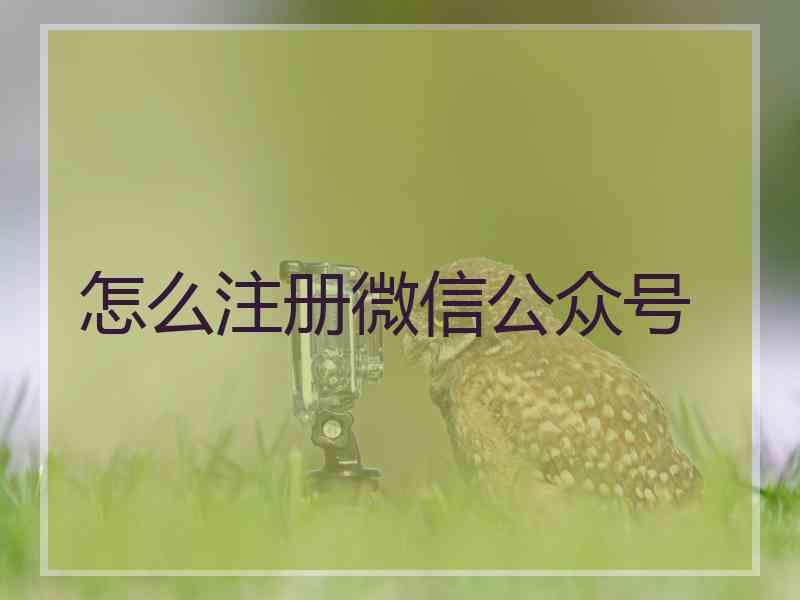 怎么注册微信公众号