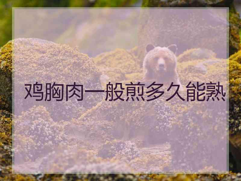 鸡胸肉一般煎多久能熟