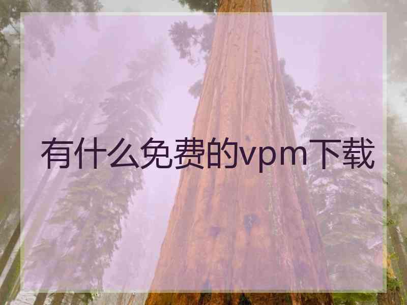 有什么免费的vpm下载
