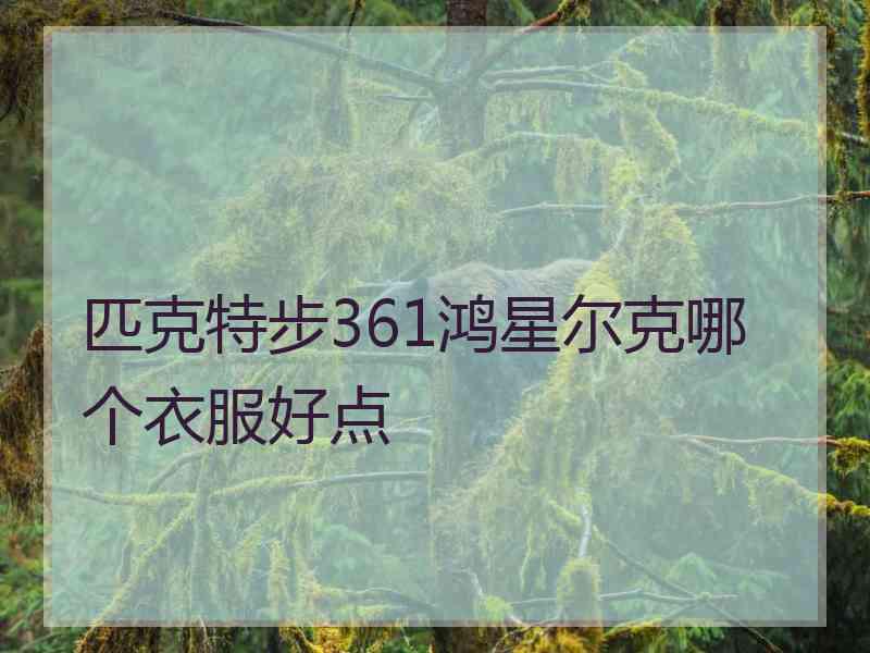 匹克特步361鸿星尔克哪个衣服好点