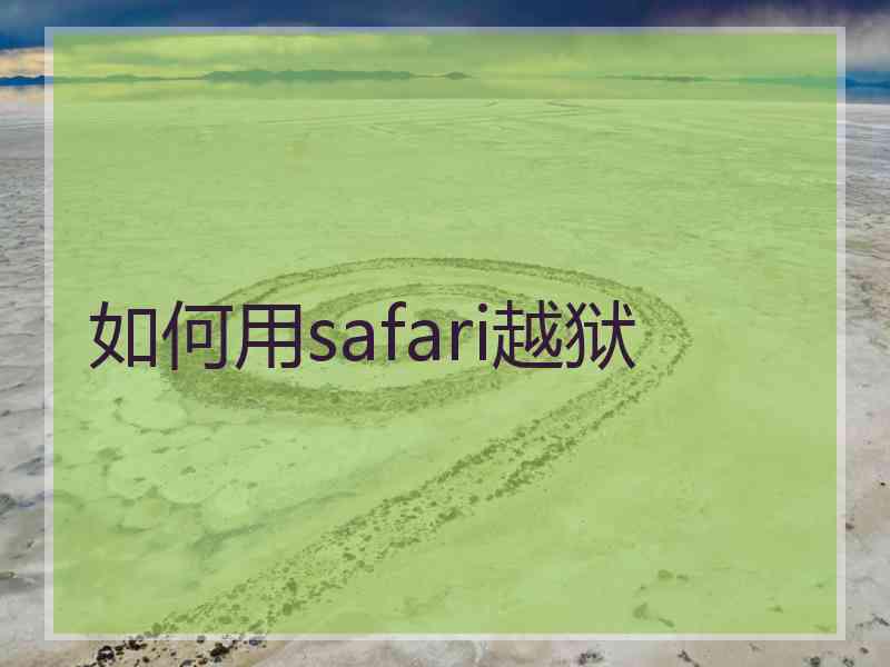 如何用safari越狱
