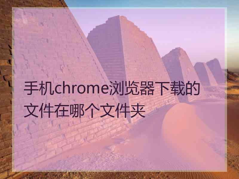 手机chrome浏览器下载的文件在哪个文件夹