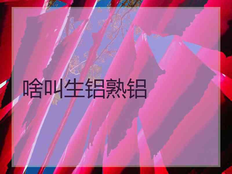 啥叫生铝熟铝