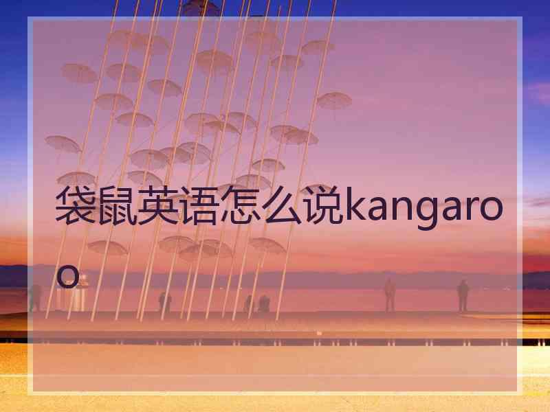 袋鼠英语怎么说kangaroo