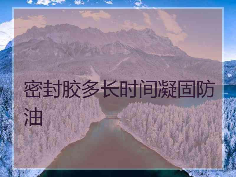 密封胶多长时间凝固防油
