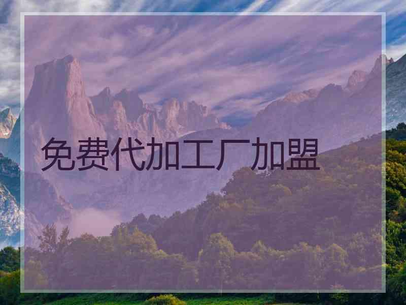 免费代加工厂加盟