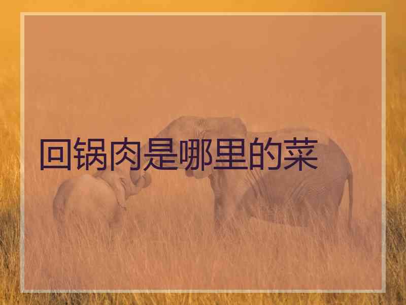 回锅肉是哪里的菜