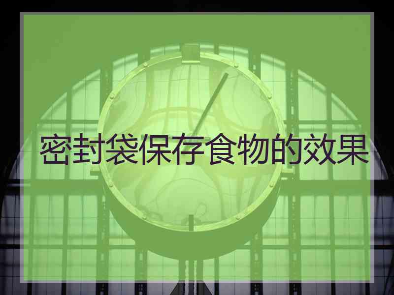 密封袋保存食物的效果