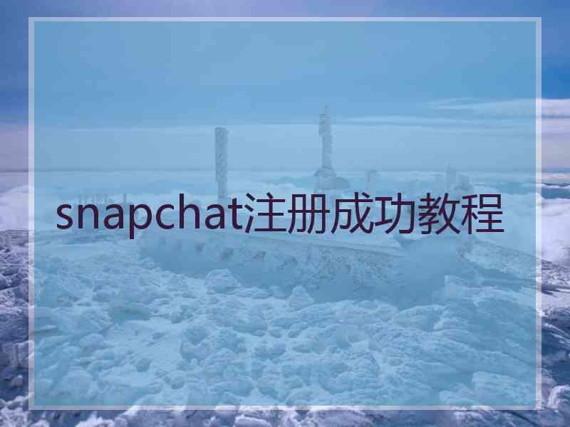 snapchat注册成功教程