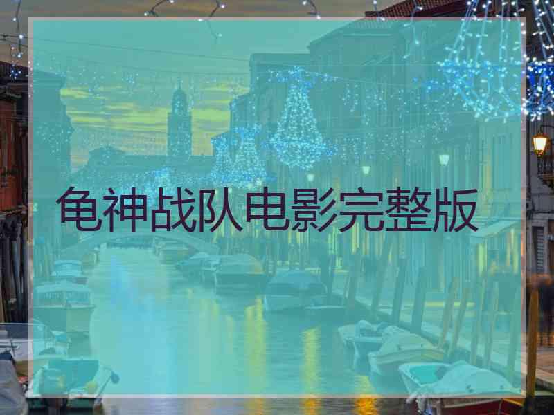 龟神战队电影完整版
