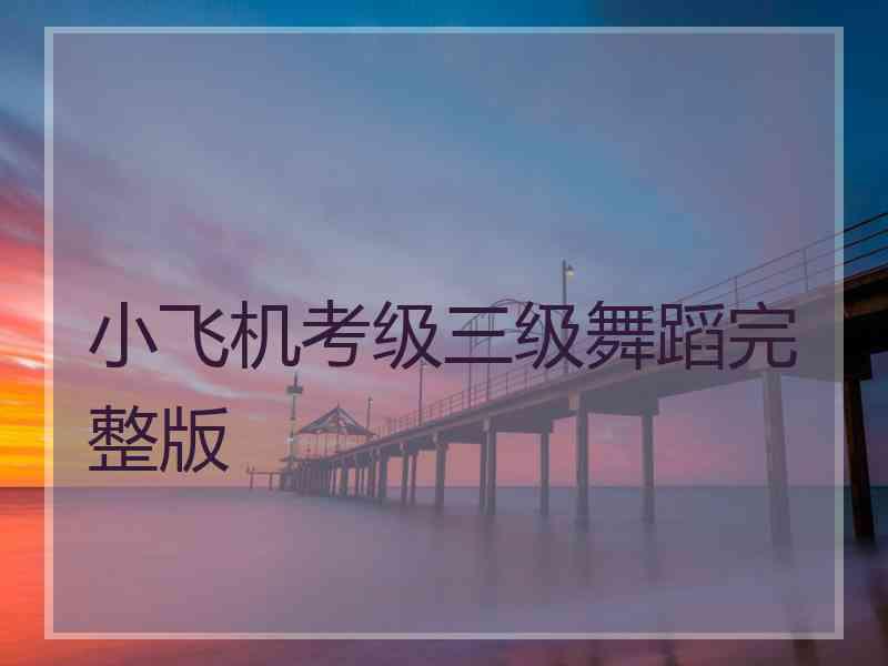 小飞机考级三级舞蹈完整版
