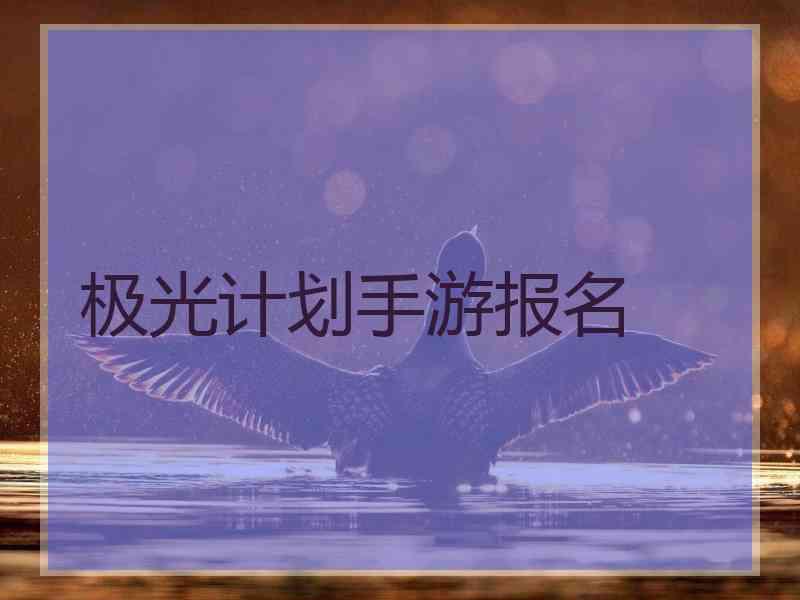 极光计划手游报名