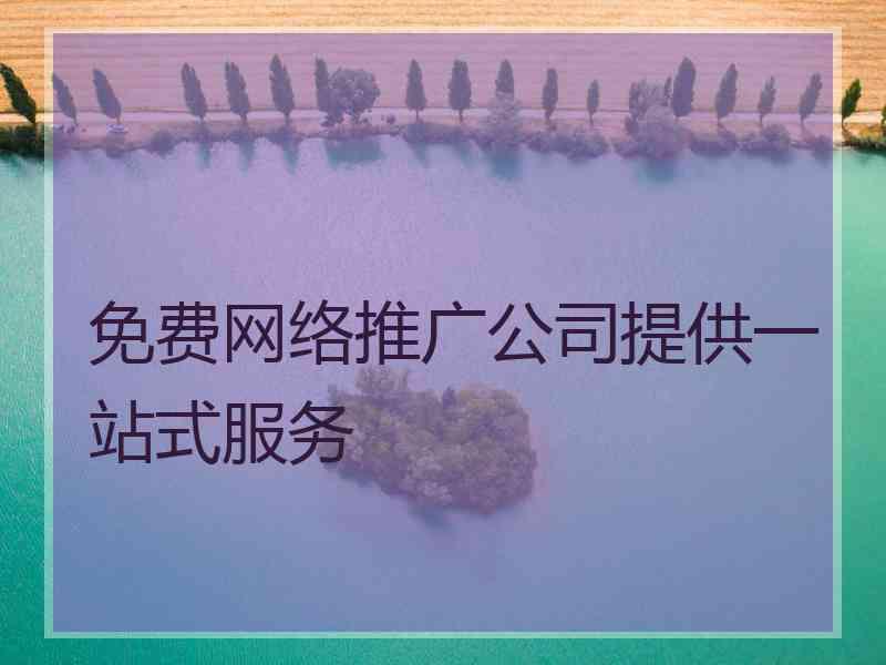 免费网络推广公司提供一站式服务