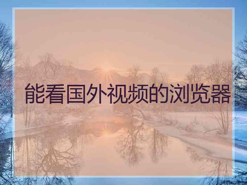 能看国外视频的浏览器