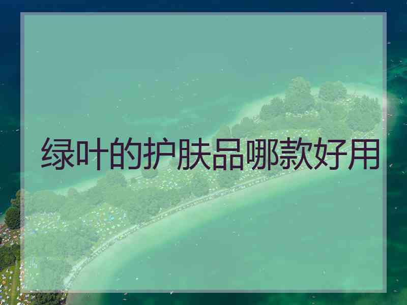绿叶的护肤品哪款好用