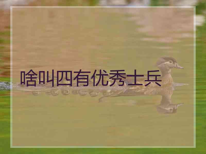 啥叫四有优秀士兵