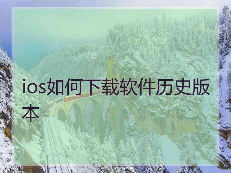 ios如何下载软件历史版本