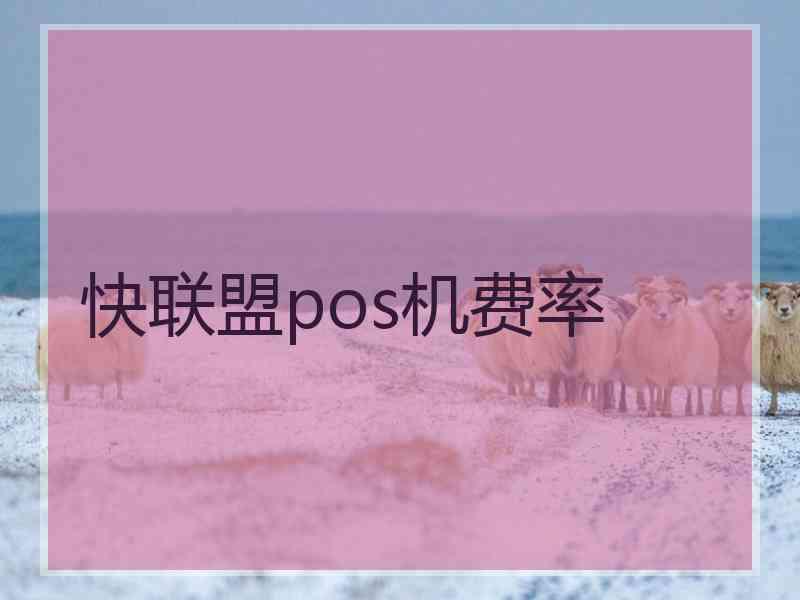 快联盟pos机费率